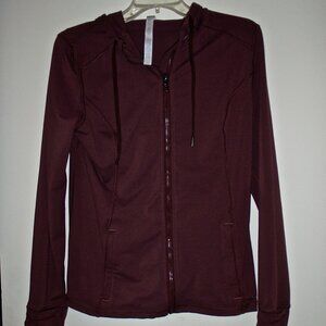 CRZ YOGA WOMEN'S HOODED ZIPPERED BROWN STRETCH JACKET SIZE XL